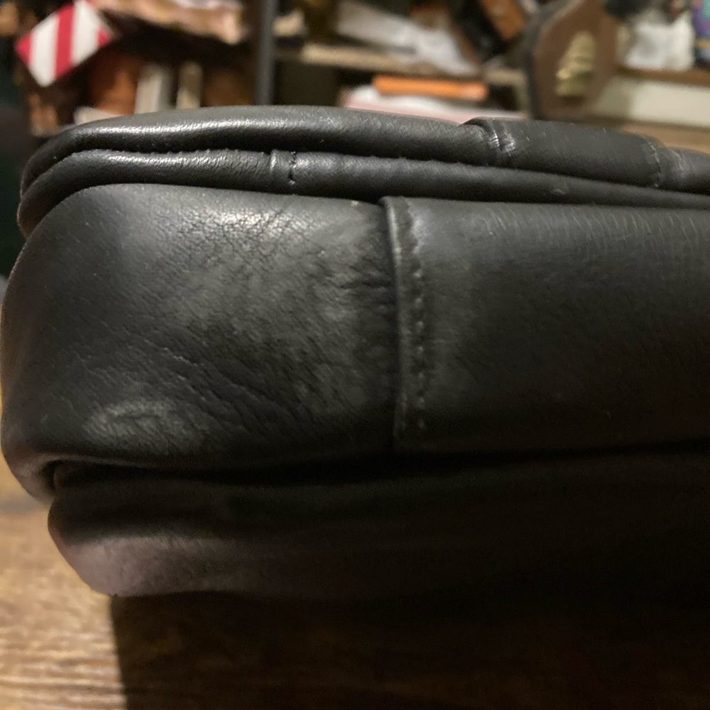 Apollo black leather briefcase/messenger bag - Picture 14 of 14